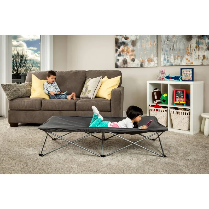 

Regalo Extra Long My Cot® Portable Toddler Bed, Gray, Includes Fitted Sheet