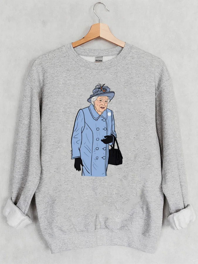 

Повседневная Толстовка с круглым вырезом, королева Елизавета II