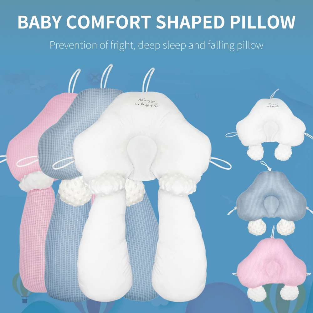 Mommy Town Four Seasons Use Baby Sleeping Doudou Rong Comfort Pillow Anti-skew Correction Baby Headform Cotton Pillow