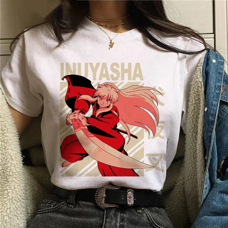 

Футболка Inuyasha, женская модная хлопковая футболка, Детские Топы в стиле хип-хоп, футболки для сексуальных девушек, аниме футболка, милые футб...