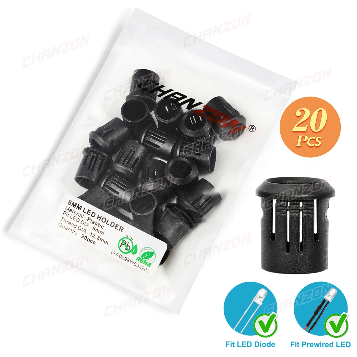 

Пластиковые держатели светодиодов 3 мм 5 мм 8 мм 10 мм