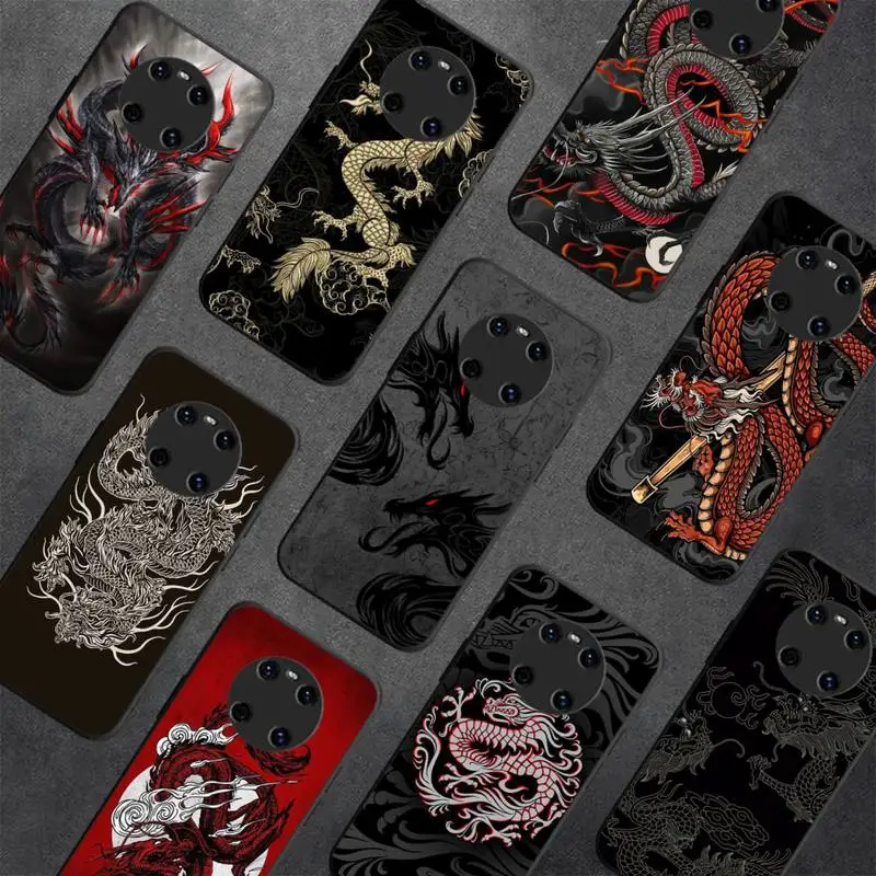 

Fashion Chinese Vintage Dragon Phone Case for Huawei Y 6 9 7 5 8s prime 2019 2018 enjoy 7 plus
