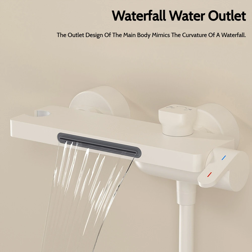 Новый простой дизайн трехступенчатый водопад белая душевая система для ванной