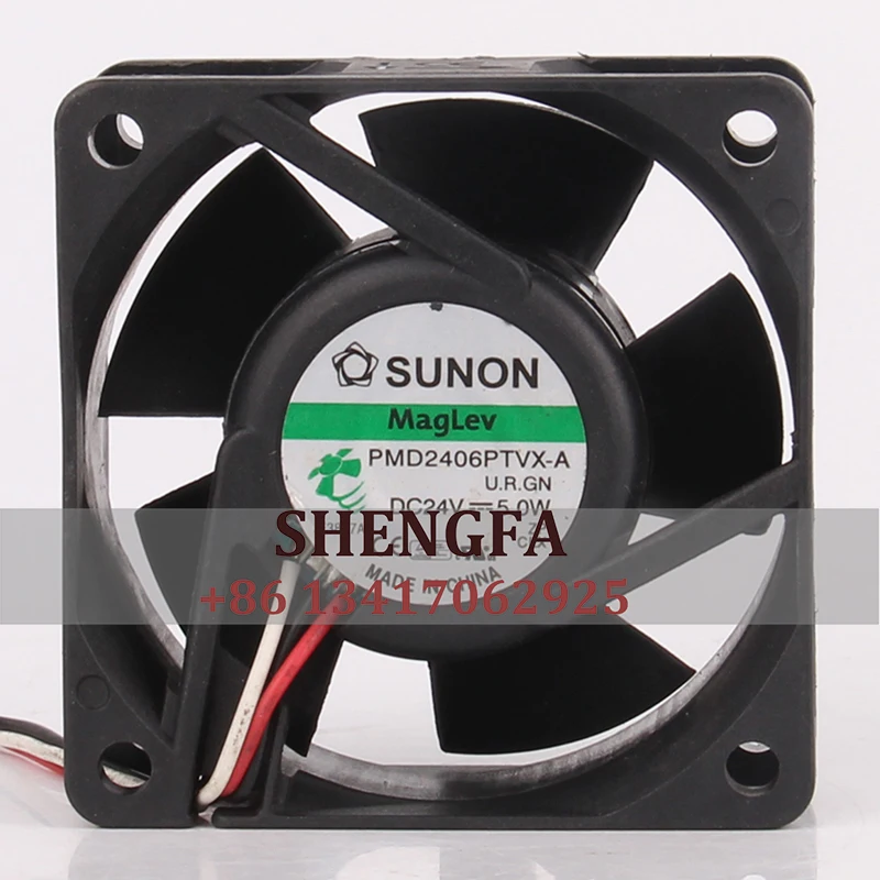 SUNON чехол вентилятор с двойным шарикоподшипником 60*60*25 мм 6025 24 В 5,0 Вт PMD2406PTVX-A тихий инверторный охлаждающий вентилятор