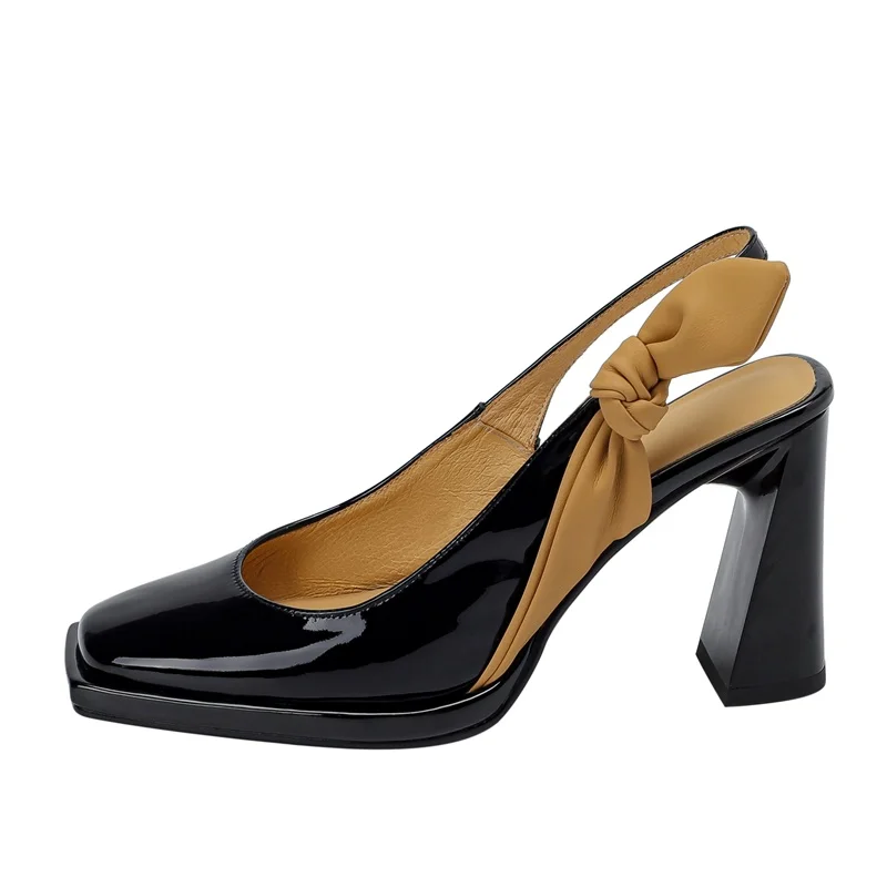 

classic retro slingback bow women shoes pumps pointed toe high heels woman sandals spring summer female party wedding nude shoes