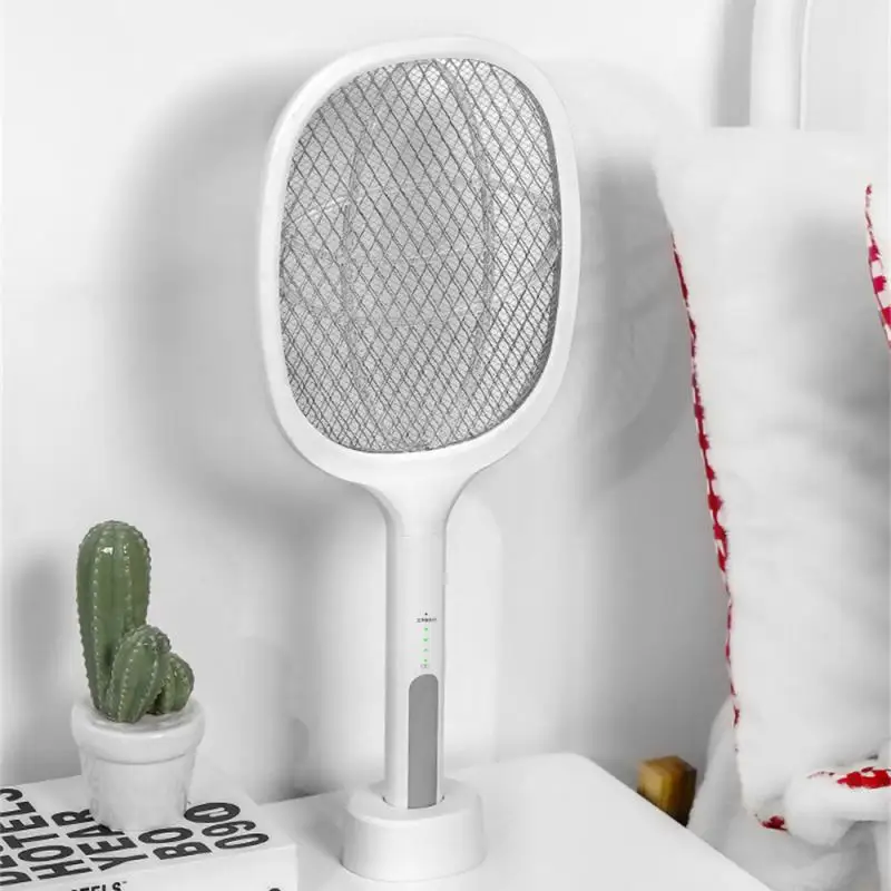 

Abs Mosquito Killer With Purple Lamp Electric Mosquito Swatter 2 In 1 Usb Charging Household Items Flyswatter Multifunctional