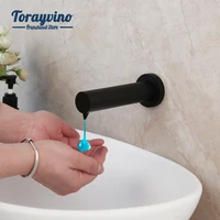 Torayvino Kitchen Intelligent Induction Soap Dispenser Matte Black Wall Mounted Hand Washer Built-in Design Liquid Soap Bottle