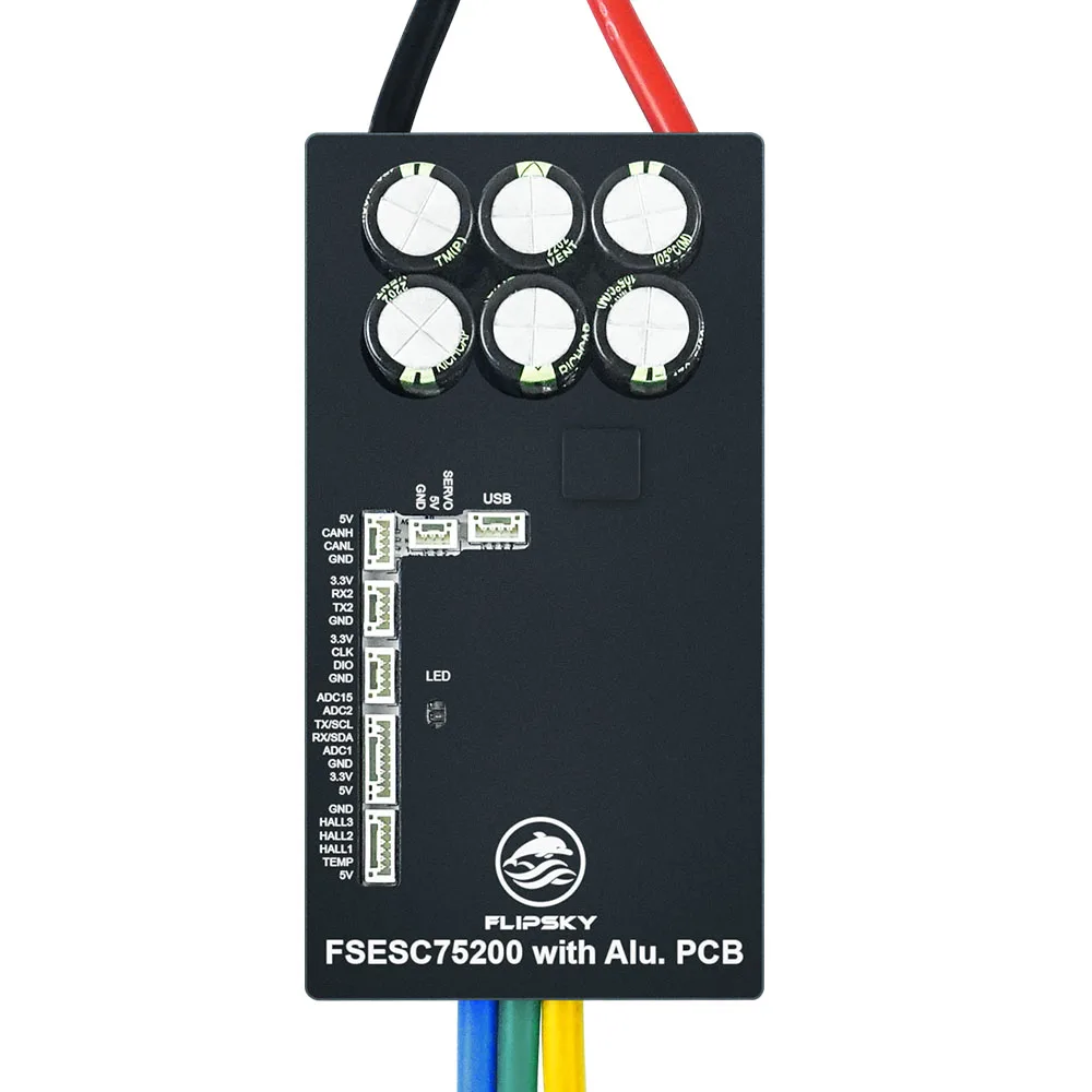 

Flipsky Fsesc Esc 75200, 84 в, а, высокая сила тока с алюминиевой печатной платой на основе Vesc для робота-бойцовщика с электронной фольгой, доска для серфинга Agv Robot