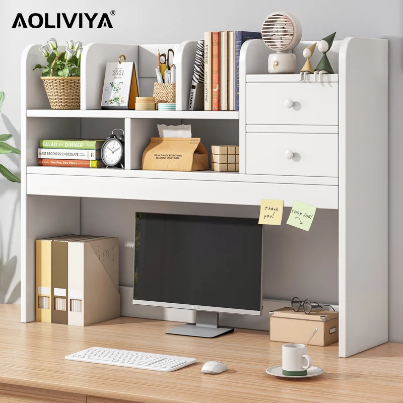AOLIVIYA Desk Bookshelf Creative Shelf Desk Home Bedroom Desktop Storage Small Shelf Student Bookcase