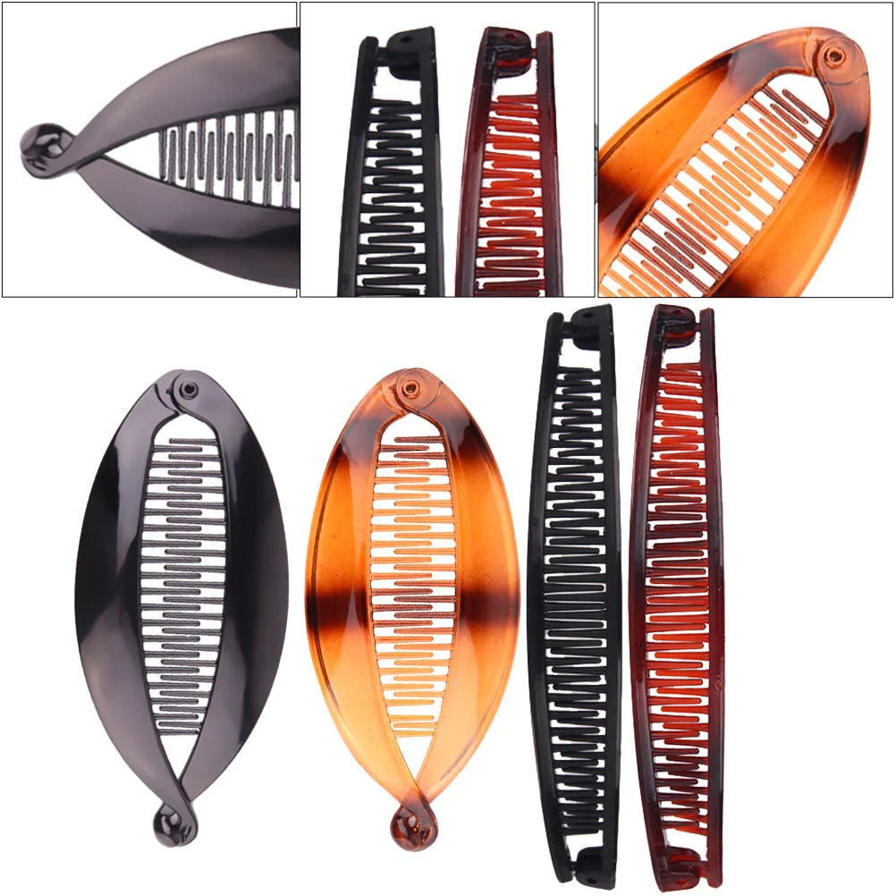 

8 Pcs Banana Clip Set Miss Barrettes for Girls Hair Side Combs Resin Ponytail