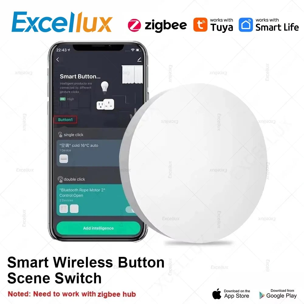 

Excellux Беспроводной кнопочный переключатель ZigBee 3.0