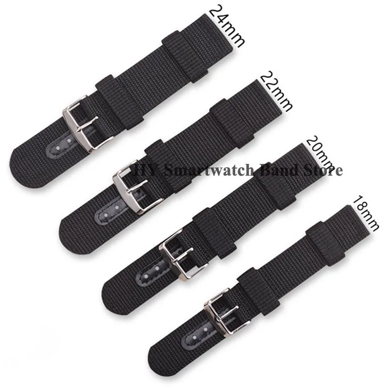 Эластичный нейлоновый ремешок для часов 18 мм 20 22 24 мужчин и женщин тканевый