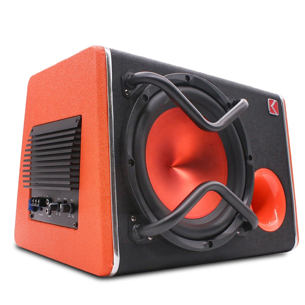 

Factory wholesale 1200W big power trapezoid car subwoofer 10 inch active 12V subwoofer