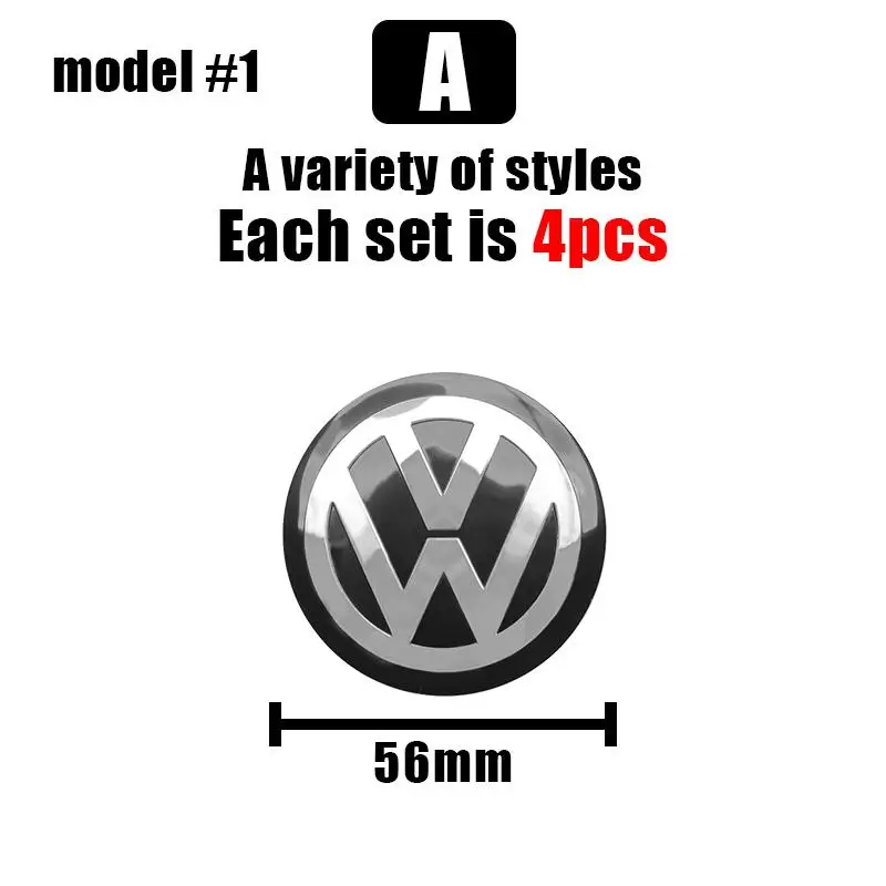 

4 шт. наклейки на центральные колпачки колесных дисков Volkswagen 56/60/65 мм для VW R Golf Touran Octavia Motion GTI Polo, автомобильные аксессуары