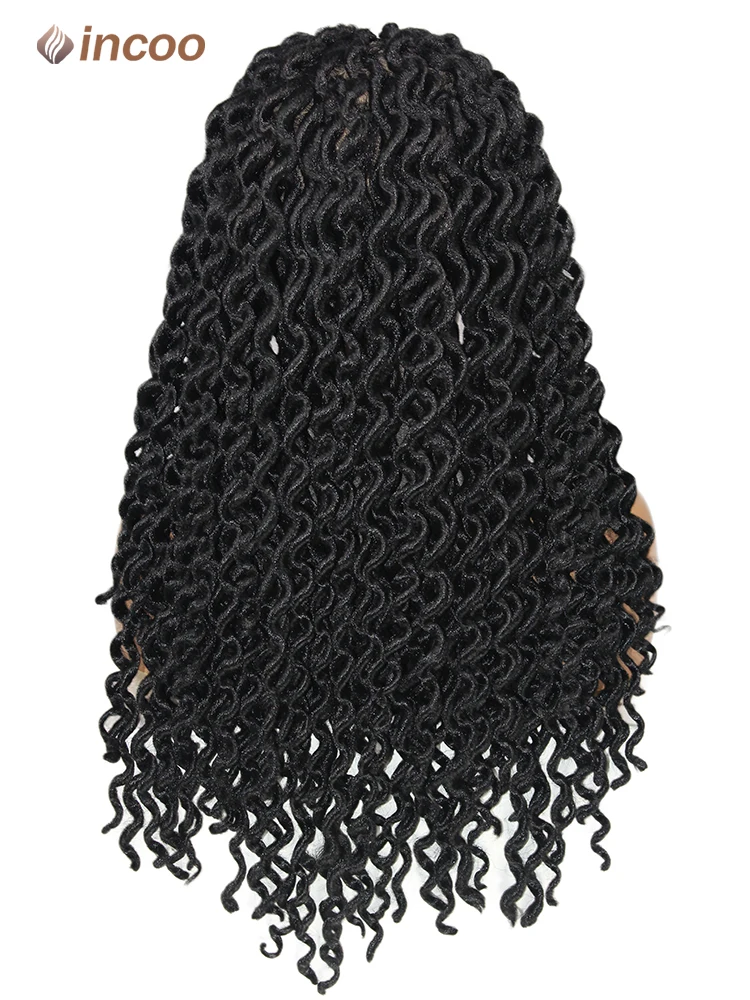 Парик Синтетический дредов 22 дюйма Плетеный с кудрявыми местами для темных