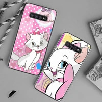 the aristocats pink marie cat phone case tempered glass for samsung s20 ultra s7 s8 s9 s10 note 8 9 10 pro plus cover