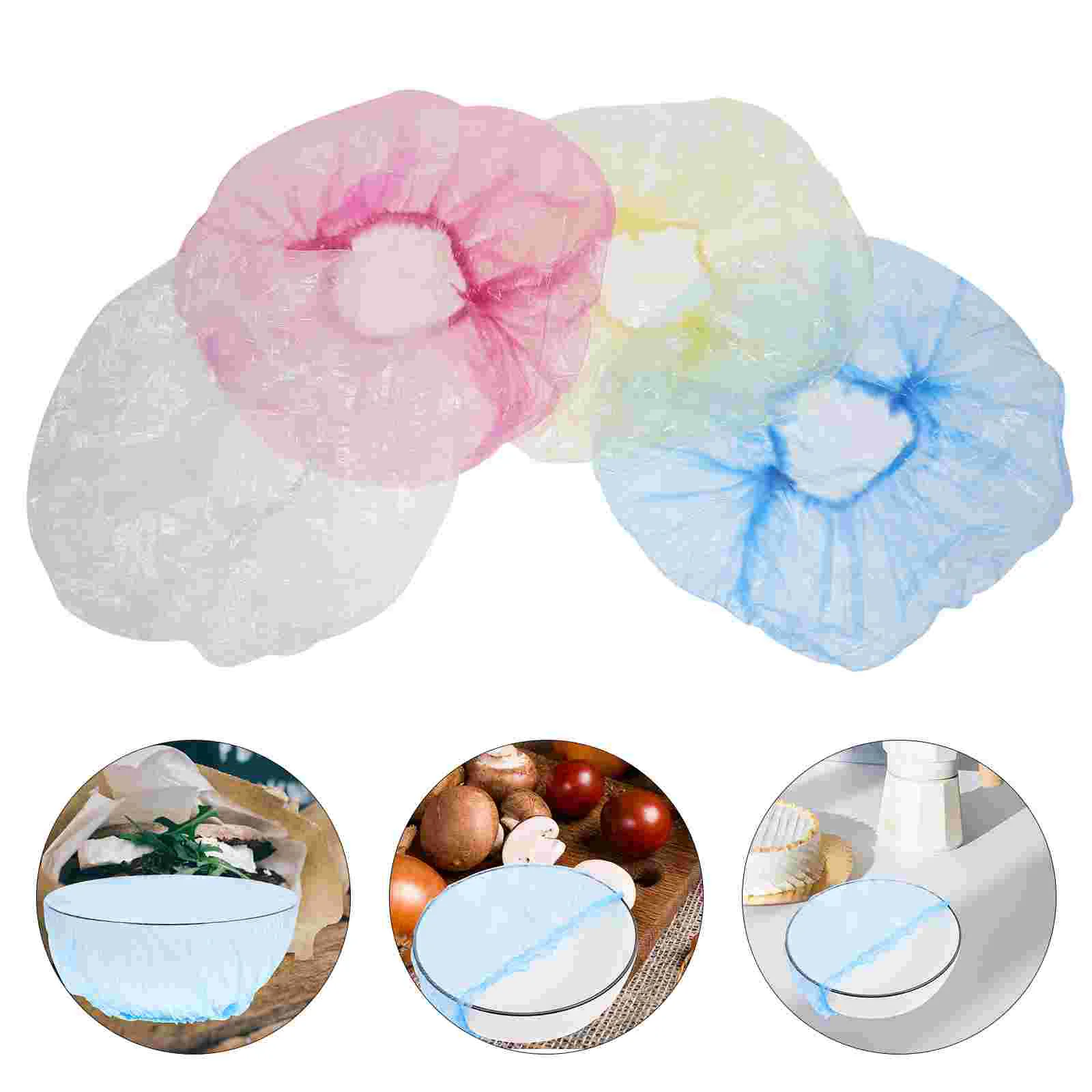 

Elastic Disposable Bowl Covers Stretch Plastic Leftovers Fresh Keeping Bags Bowls