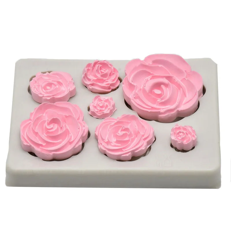 

Rose Flowers Cake Mold Silicone Fondant Chocolate Mold DIY Soap Mould Sugarcraft Home Baking Cake Decoration Tools Bakeware
