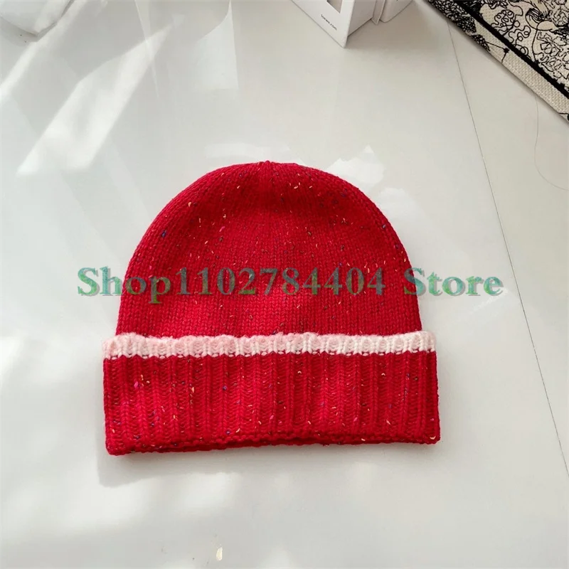 

452418 Winter Beanies Hat Christmas Hat Fashion Luxury Design Red Color Knit Logo Skullie Hats Keep Warm for Women Knitted caps