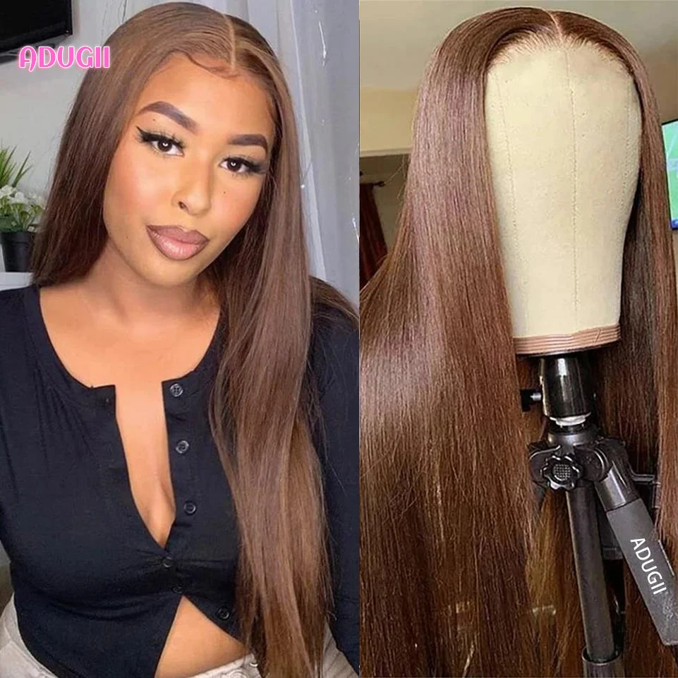 Chocolate Brown Lace Front Human Hair Wigs For Women Straight Lace Front Wig Colored Human Hair Wigs Body Wave Lace Wigs