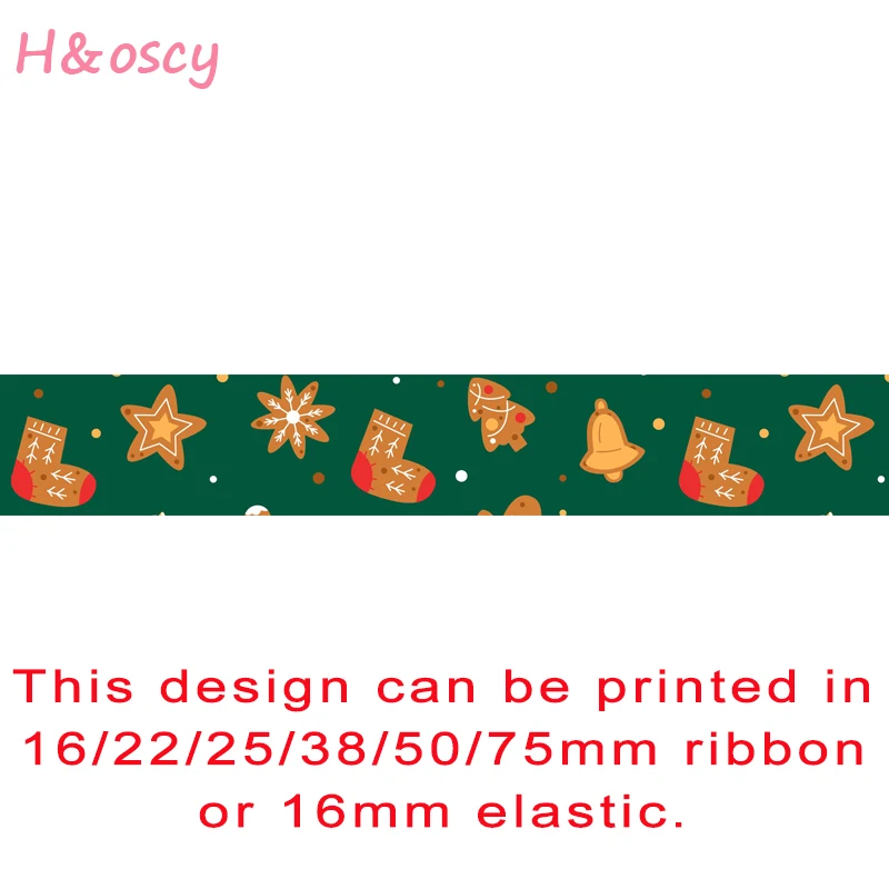 

50 ярдов, корсажная лента с рождественским принтом, эластичная лента для «сделай сам», банты для волос, украшения для праздника, вечеринки, по...