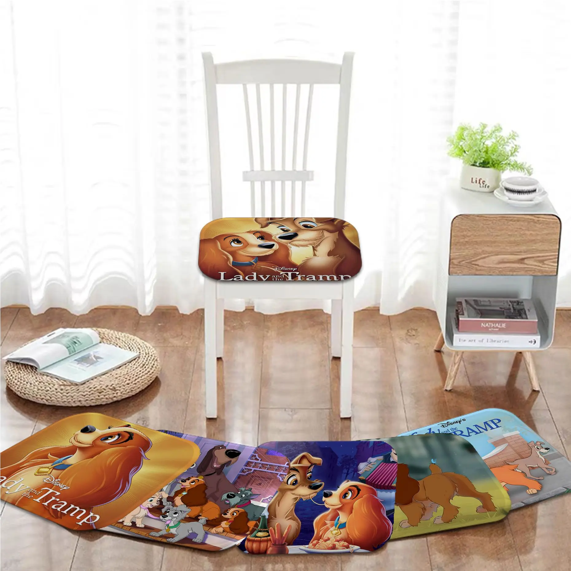 

Disney Lady And The Tramp Nordic Printing Chair Cushion Soft Office Car Seat Comfort Breathable 45x45cm Sofa Cushion