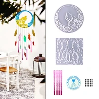dream catcher wind chime pendant resin mold diy wolf wind chime pendants christmas elk living room home decoration silicone mold