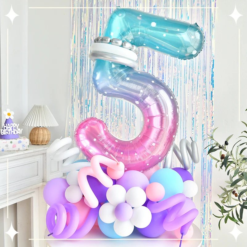 

Набор воздушных шаров «звездное небо», градиентная цифровая скульптура, колонна с цифрами для 1-го дня рождения, «сделай сам»