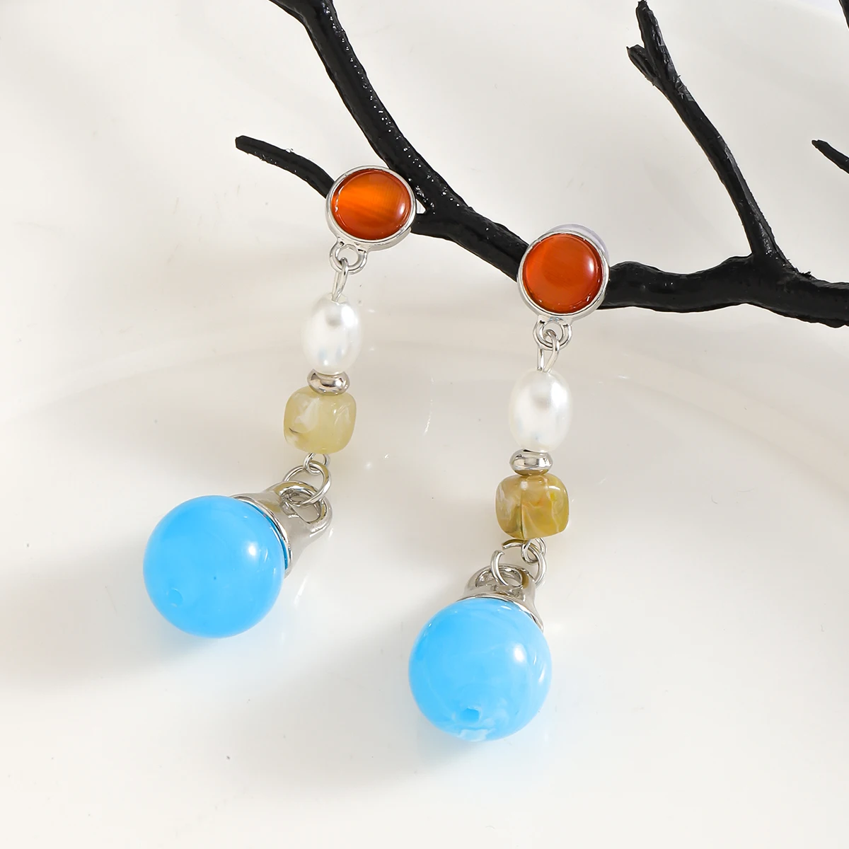 Винтажные Висячие Серьги Из Смолы Для Женщин Геометрическая Форма