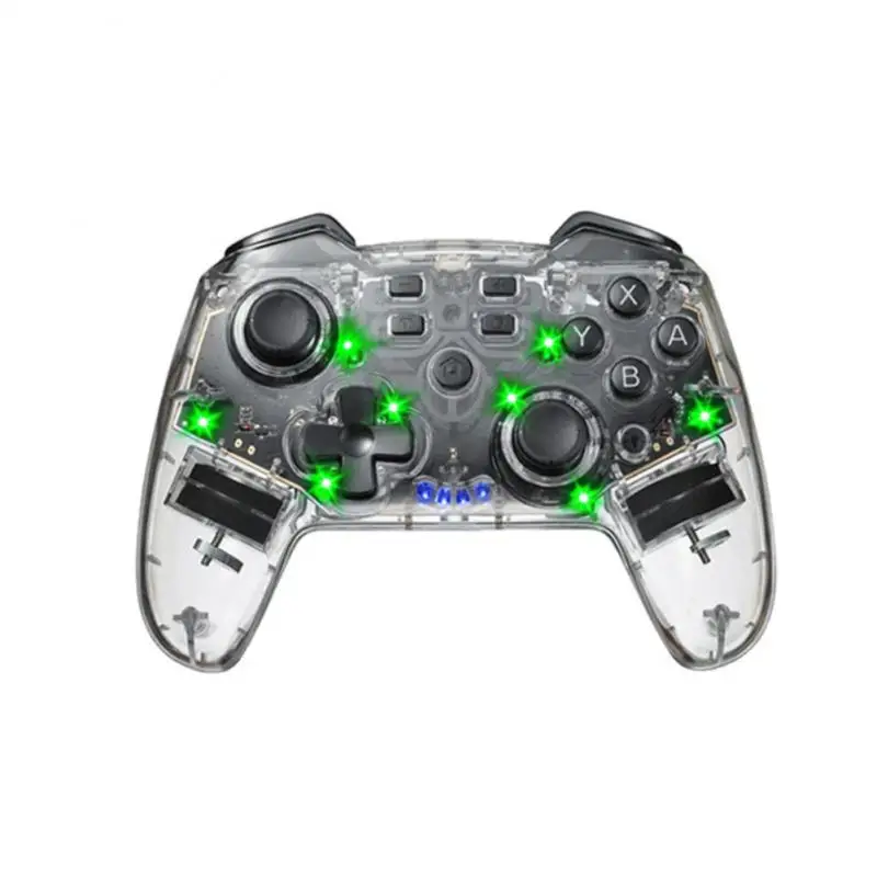 

Wireless Joystick Wireless Turbo Game Controller Multi-color Breathing Light Transparent Wake Up Gamepad With Led Light Rgb