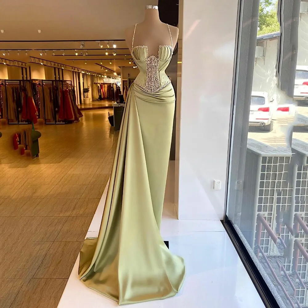 

2023 Prom Dress Sequined Beads Evening Gowns Elegant Formal Occasion V Neck Regular Long Guest Bridesmaid Summer Cocktail Party