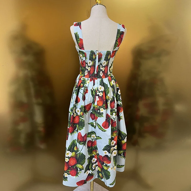 2023 Модные Дизайнерские летние хлопковые женские платья на бретельках с