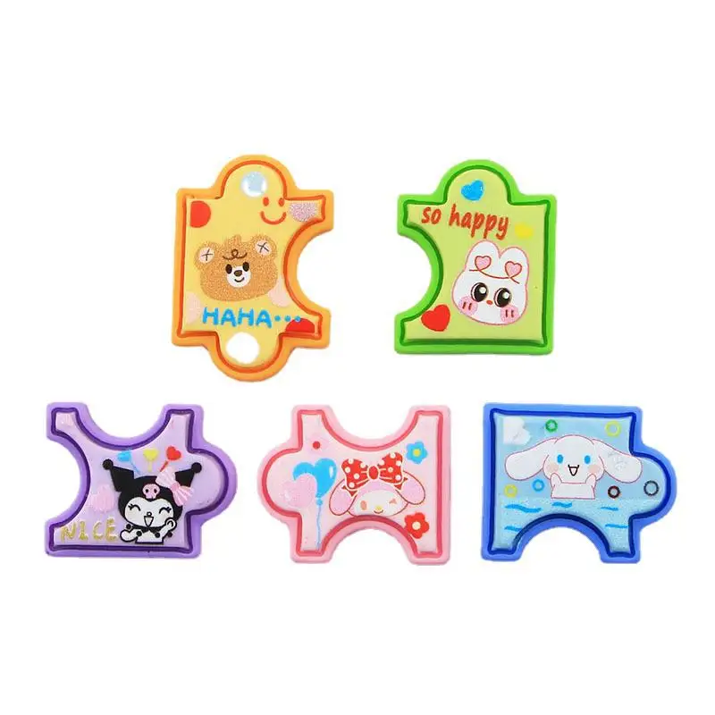 

10Pcs Kawaii Cartoon Sanrios Kuromi Melody Creative Puzzle Series Resin patch DIY Phone Case Hairpin Jewelry Accessories