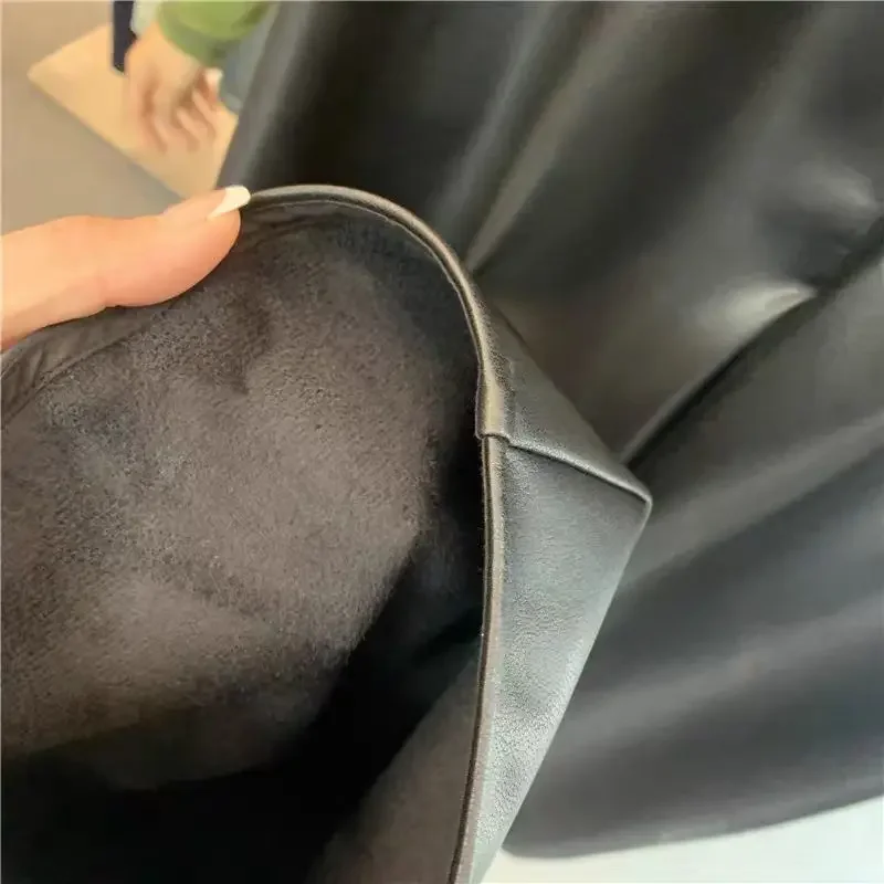 Брюки из искусственной кожи с высокой талией