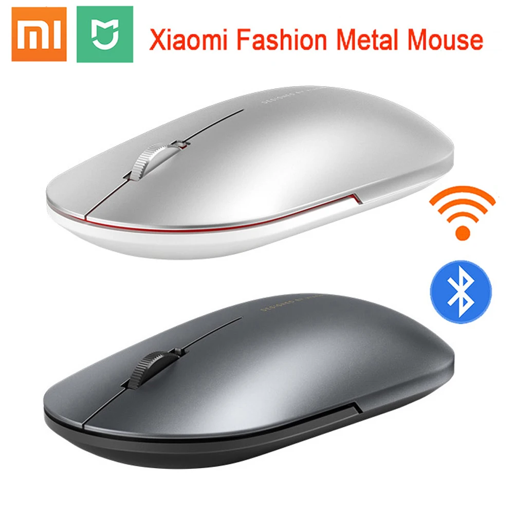 

Xiaomi Mijia Fashion Mouse Portable Wireless Game Mouse 1000dpi 2.4GHz Bluetooth link Optical Mouse Mini Portable Metal Mouse