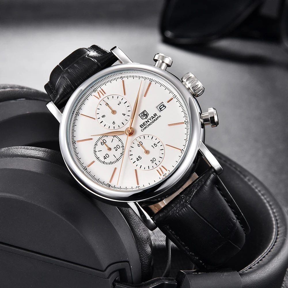 Часы-Пилот мужские Кварцевые водонепроницаемые до 50 м 41 мм |