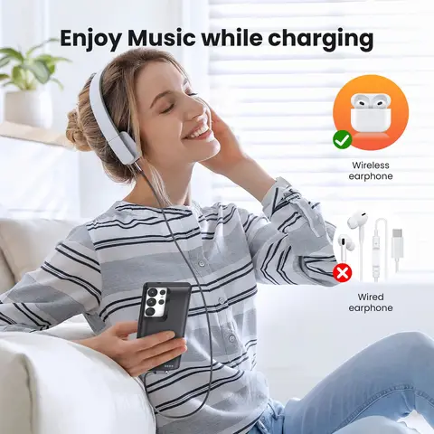 Чехол-зарядное устройство 10000 мАч для Samsung Galaxy S25 S24 S23 S22 Ultra Plus Power Bank, чехол с задним зажимом, чехол Powerbank Station