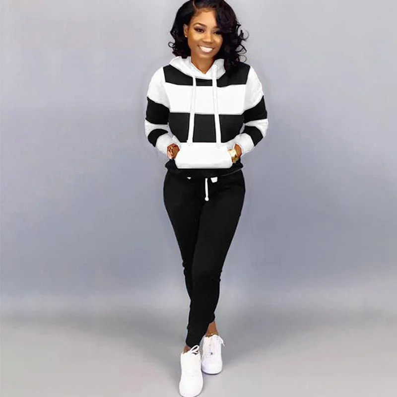 Женская спортивная одежда в горизонтальную полоску комплект спортивной одежды