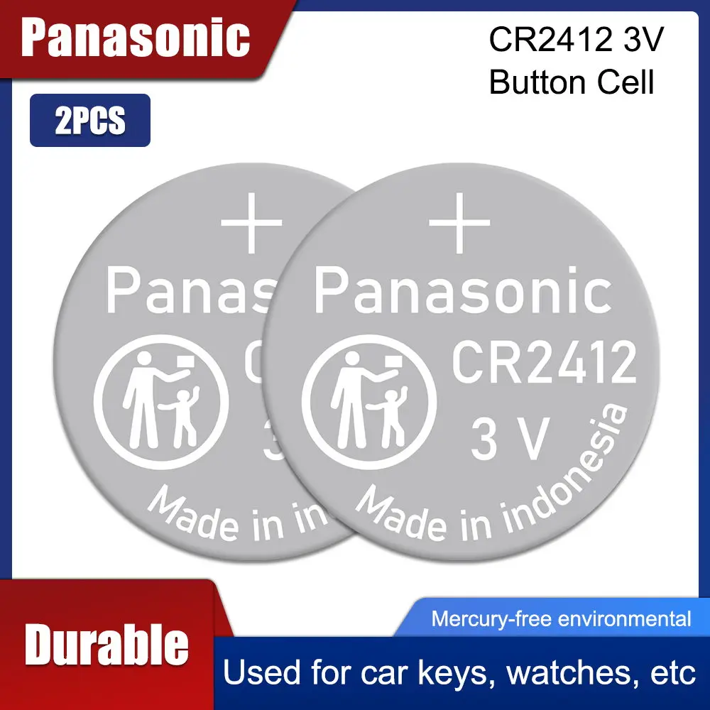 2pcs/lot New Original Battery For Panasonic CR2412 Button Cell Coin Swatch Watch Key Fobs Batteries For LEXUS Car Controller