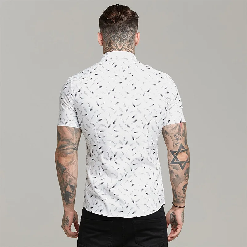 Hot Sale European American Men Clothing Letter Print Fashion Casual Shirt Single-Breasted Cardigan Short sleeves 2022 New Shirt