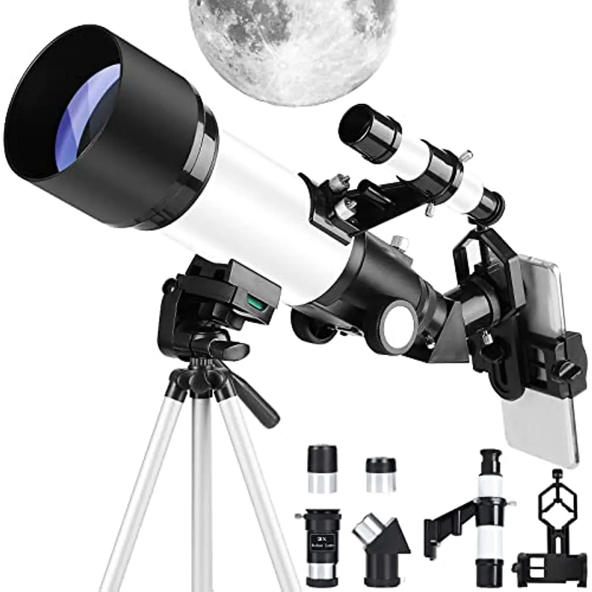 

Телескопы для взрослых детей начинающих-70 мм Диафрагма 400 мм телескоп FMC Оптический для просмотра Луны планеты-портативный рефрактор T