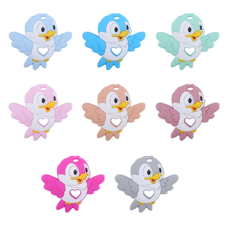 

Cartoon Bird Silicone Teether Cute Animal Rodent Molar Toy Pacifier Chain Supplies for Baby Girls Boys Gum Massager Teething Toy