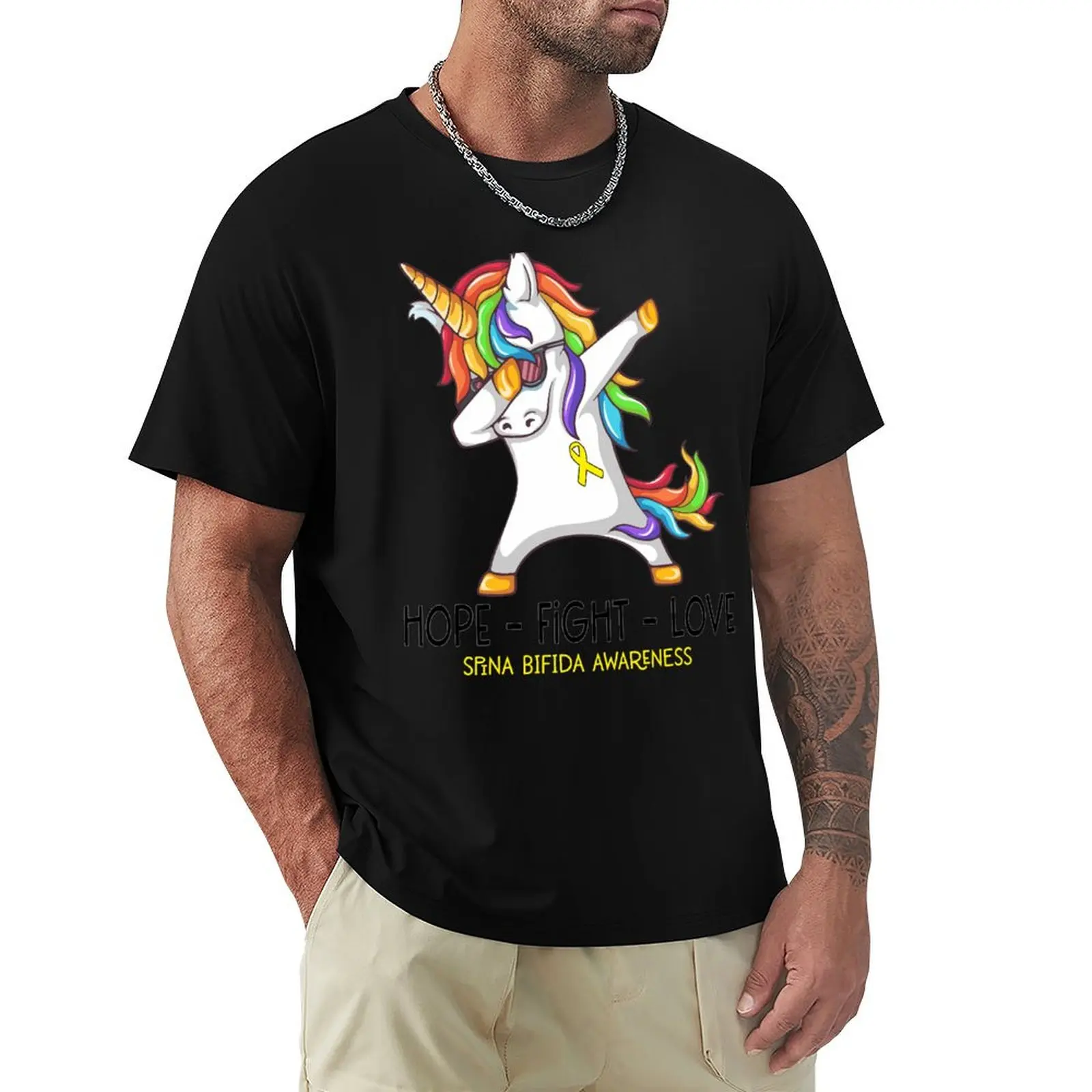 Фото Футболка Hope Fight Love Spina Bifida Awareness, повседневная модная уличная одежда. №1