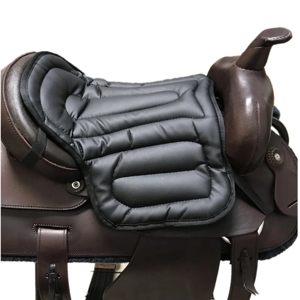 Cojín de cuero para montar a caballo al aire libre, asiento de espuma viscoelástica, amortiguador ecuestre, accesorios, equipo