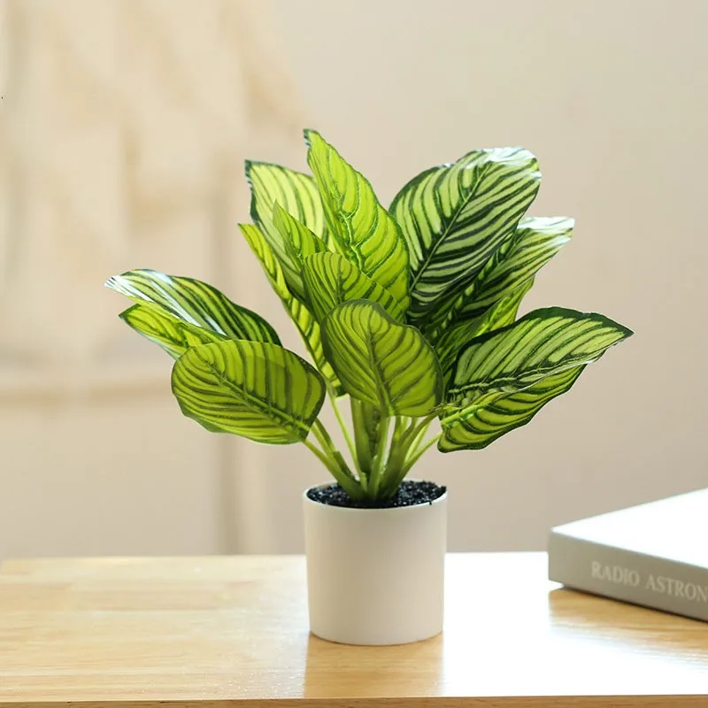 

New Simulation Leaf Green Plant Potted Creative Indoor Decoration Simulation Flower One Dropship Manufacturer Artificial Plants