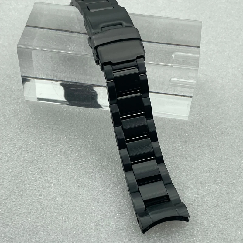 Watch Parts Solid 20mm Width Black PVD Coated Stainless Steel Watch Strap Suitable For SPB185/187 Case Bracelet Replacement