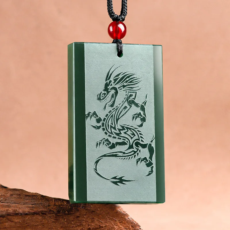 

Genuine Natural Hotan Jade Moyu Dragon Pendant Talisman Zodiac High-end Male Traditional Ethnic Style Jade Pendant New Jewelry