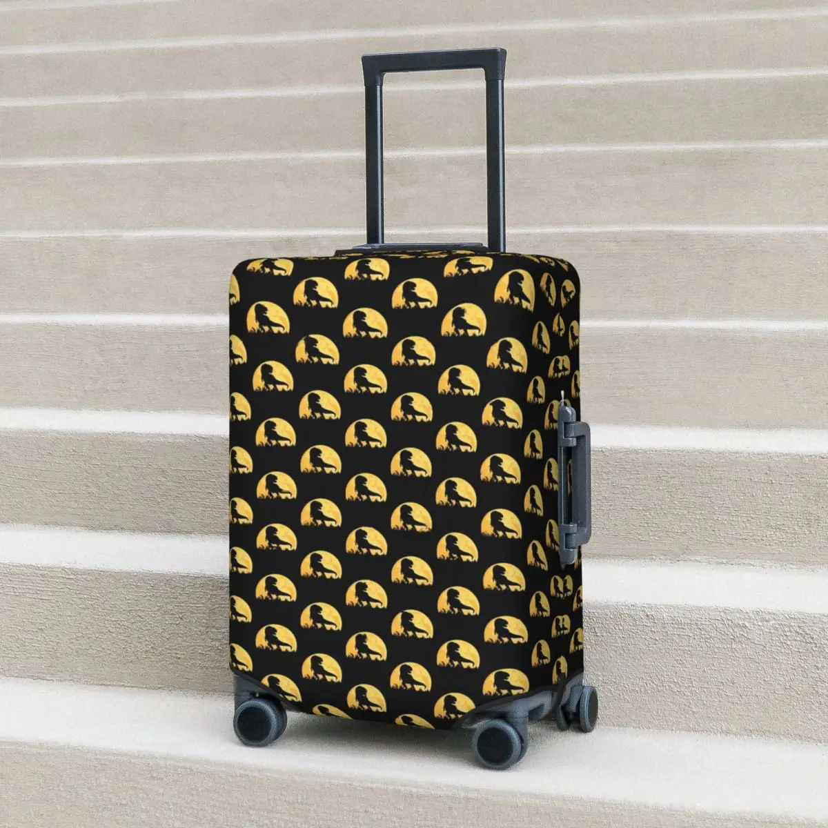 

Dinosaur Lover Suitcase Cover Retro Sunset Cruise Trip Holiday Useful Luggage Supplies Protector