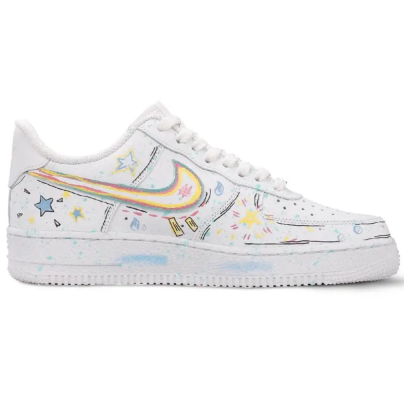 【Customize】Nike Air Force 1 Skateboarding Shoes Men Low-top White Sneakers shoes CW2288-111
