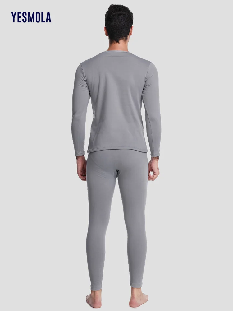 Men's Thermal Underwear Suit Comfortable Skin-Friendly Men Suit Fleece-Lined Winter Warm Long Thermo Pajamas 2 Piece Set